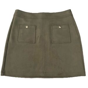 LOFT Olive Mini Skirt with Pockets